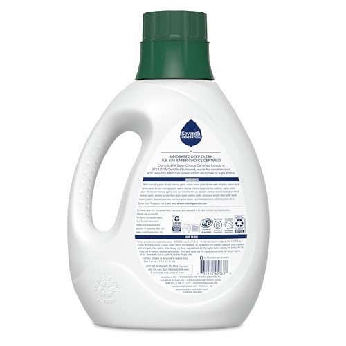 Seventh Generation Laundry Detergent 90 Oz Hypoallergenic Plant Based Stain F…