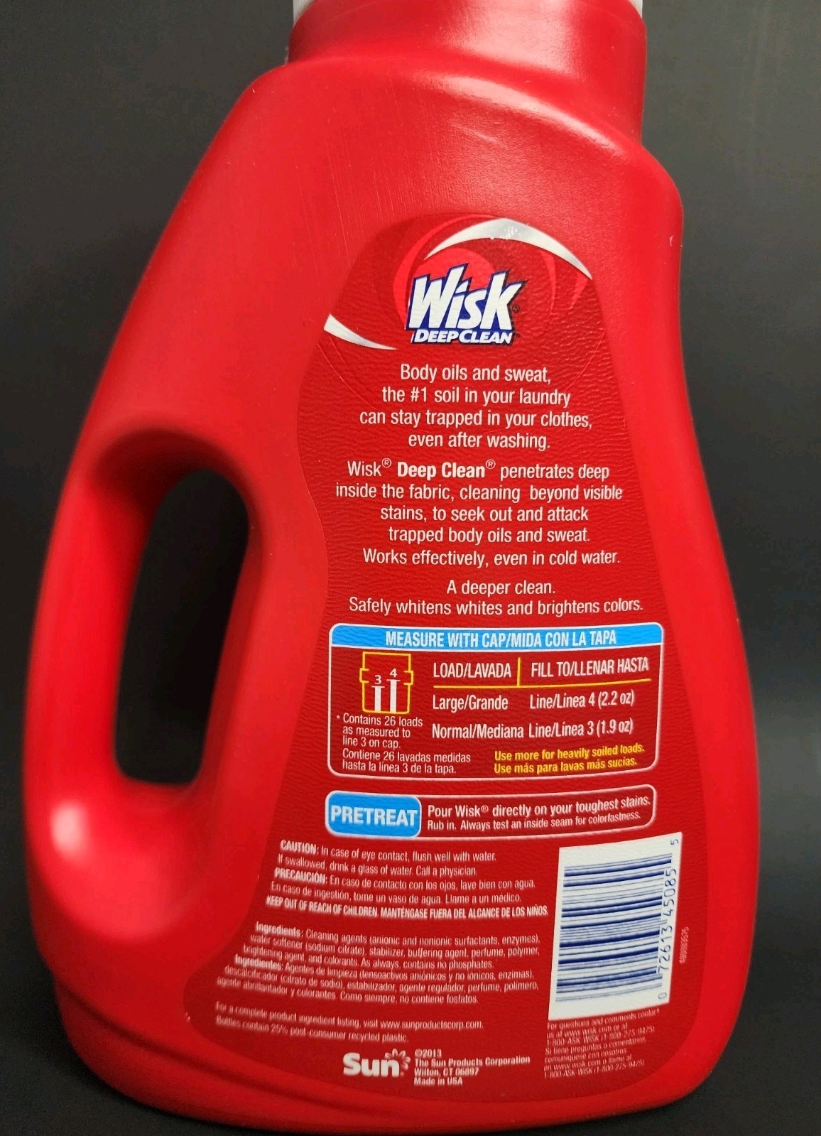 (1) Wisk Deep Clean Plus OXI (he) Laundry Detergent ~Micro-Cleaners 26 Lds /50oz