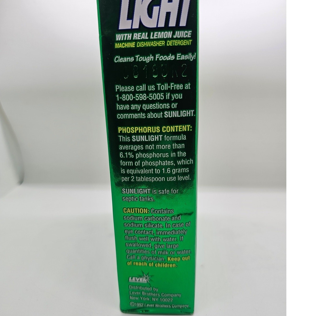 1992 Vintage Sun light Machine Dishwasher Detergent 35 OZ Vintage