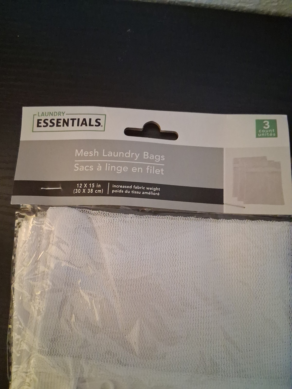 Essentials 3ct Zipper Mesh Laundry Bags 12″x15″