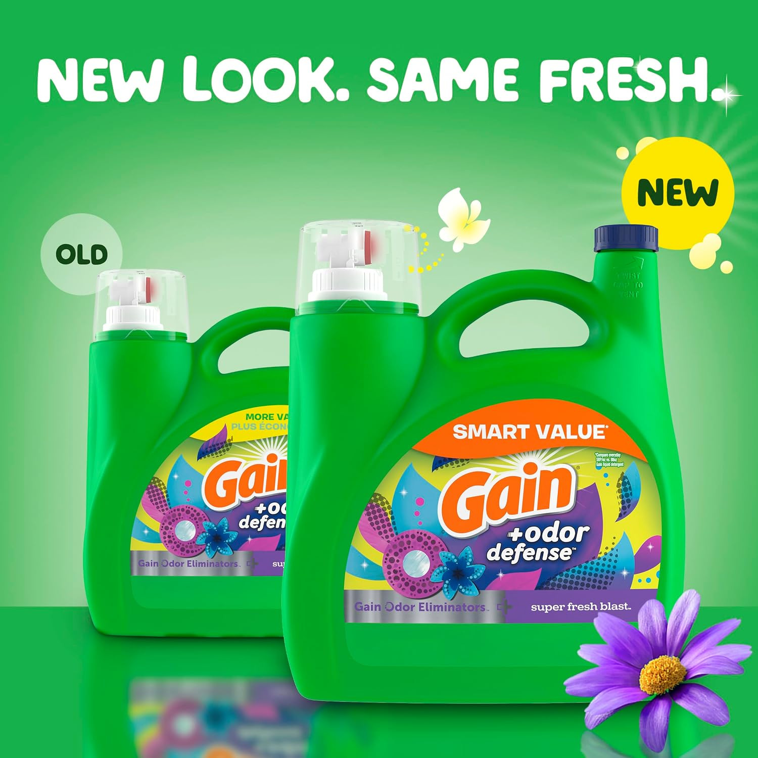 Gain + Odor Defense Liquid Laundry Detergent, Super Fresh Blast Scent, 107 Loads