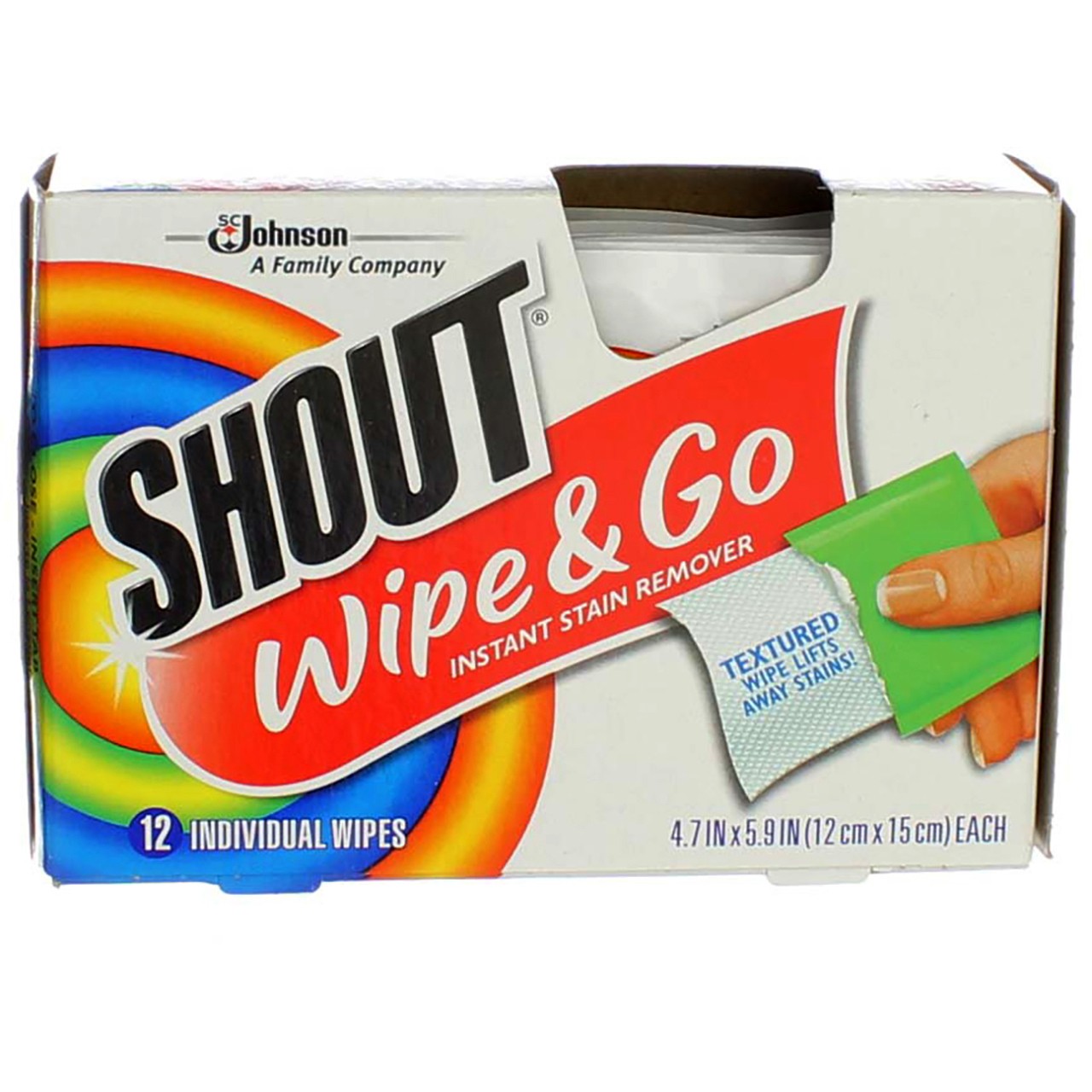 Shout Wipe & Go Instant Stain Remover Wipes, 12 Ct