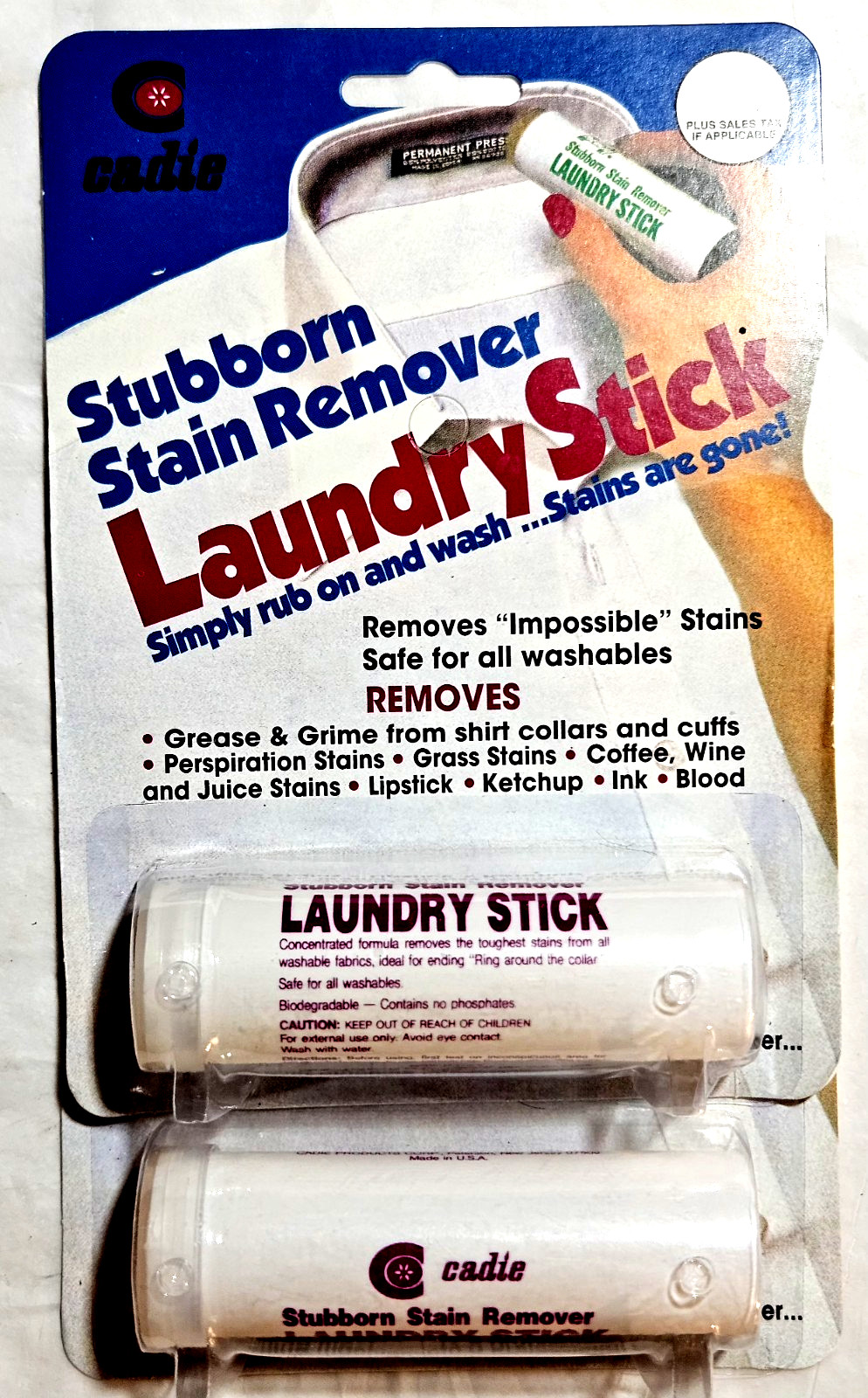 Cadie Concentrated Stubborn Stain Remover Laundry Sticks~ Set of TWO~2~TWO
