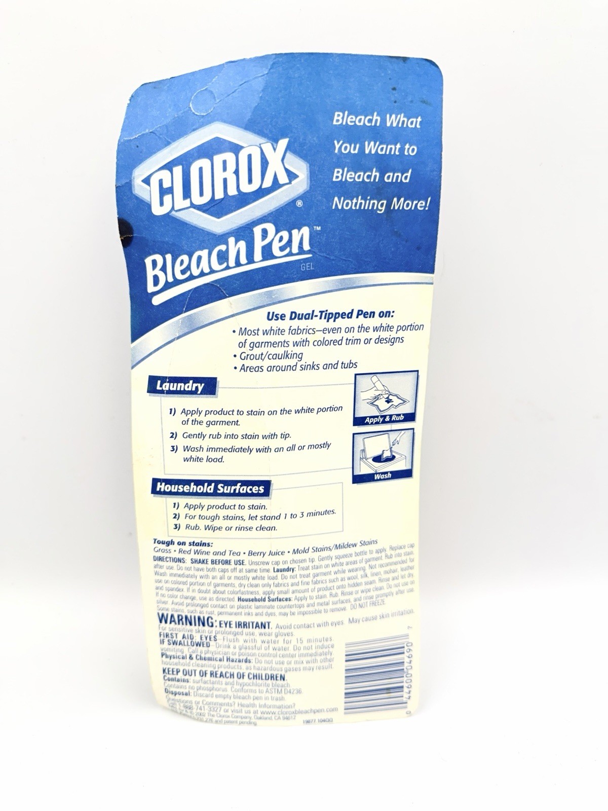 New Original 2002 Clorox Bleach Pen DUAL TIP Zero Splash 2oz NOS Discontinued