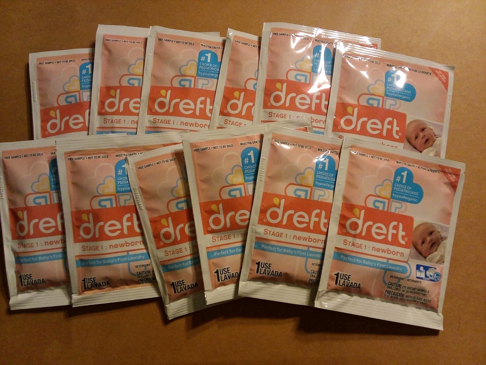12pk Dreft Newborn Laundry Detergent, Single Use, Hypoallergenic, Machine Wash