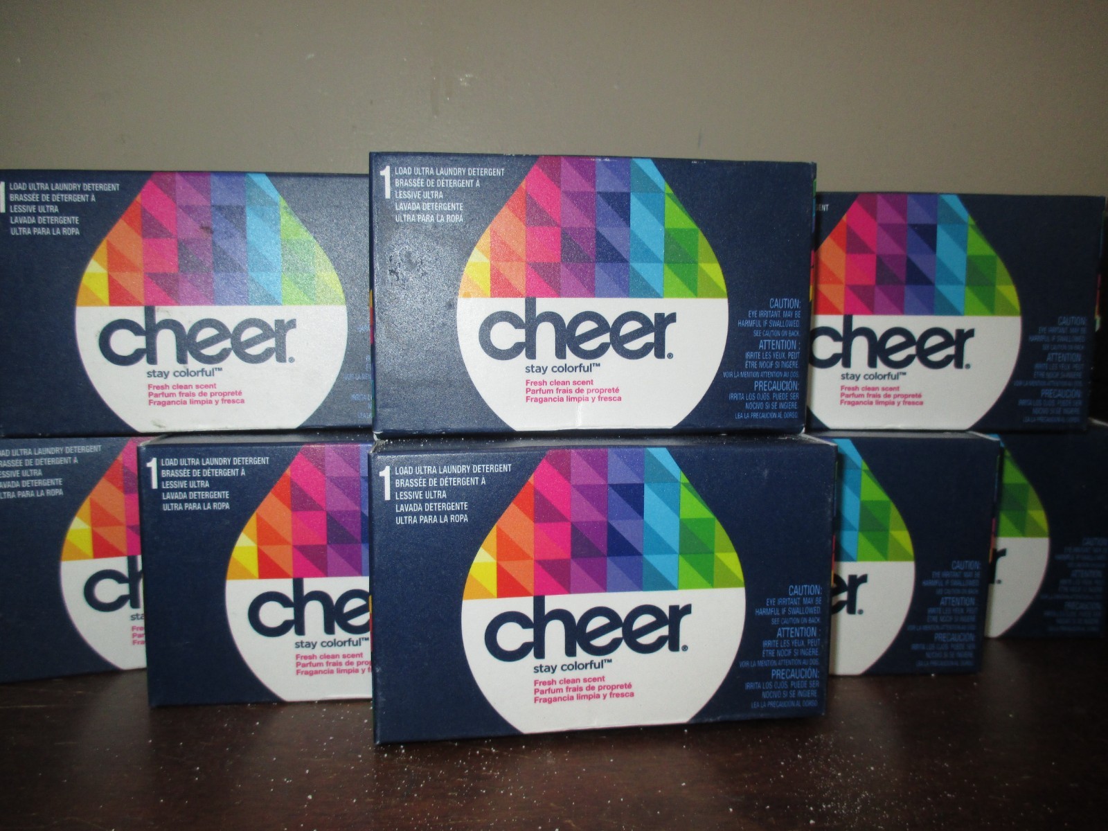 Lot of 8 Cheer Stay Colorful 1 Load Fresh Clean Scent Powder Laundry Detergent