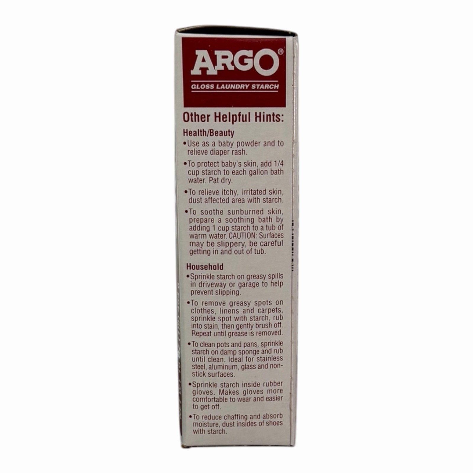 ARGO Gloss Laundry Starch Remove Greasy Spots 16 oz Sealed Expired 1 lb