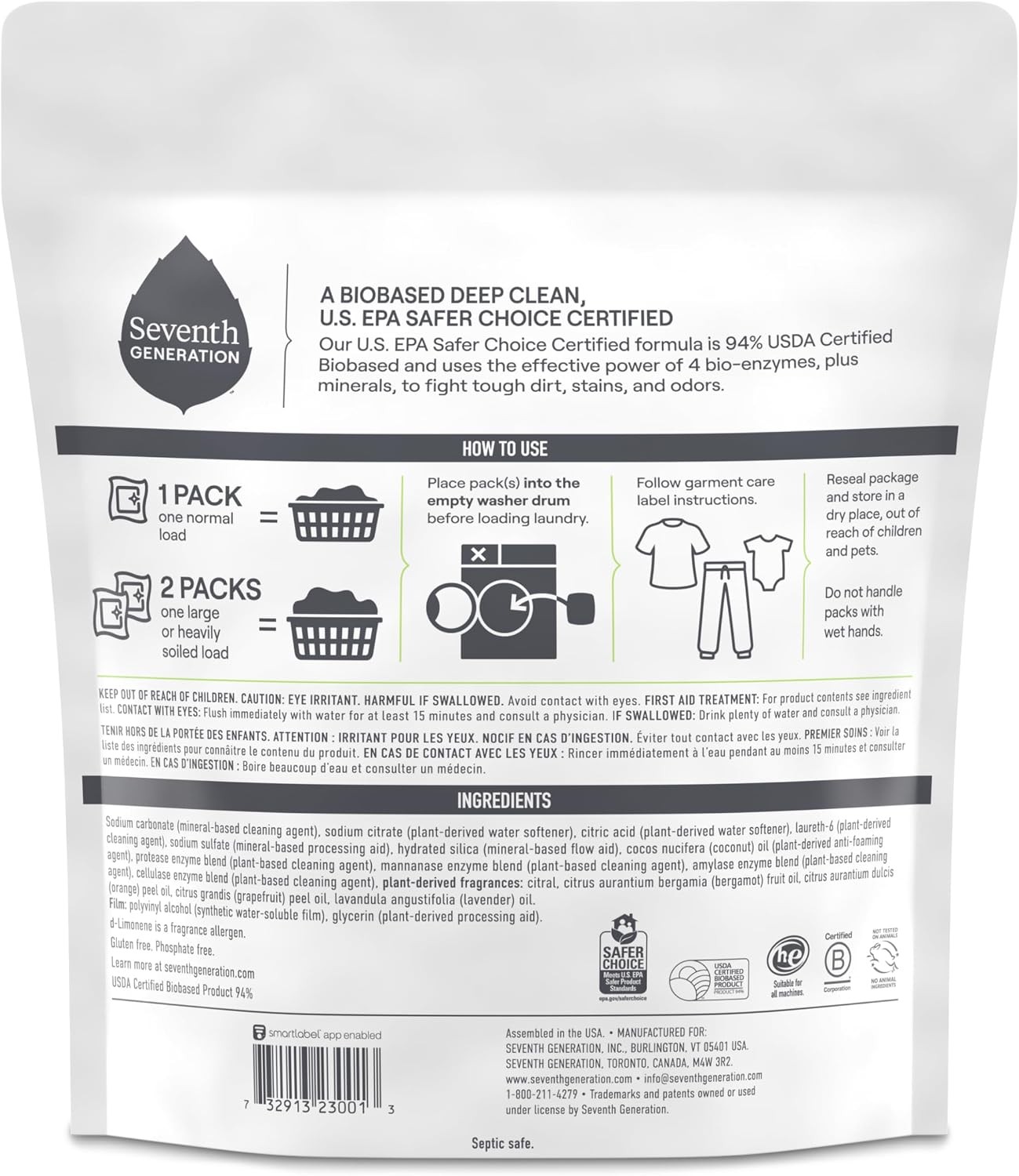 Laundry Detergent Packs Ultra Power Plus 42 Count 29.6 Ounce