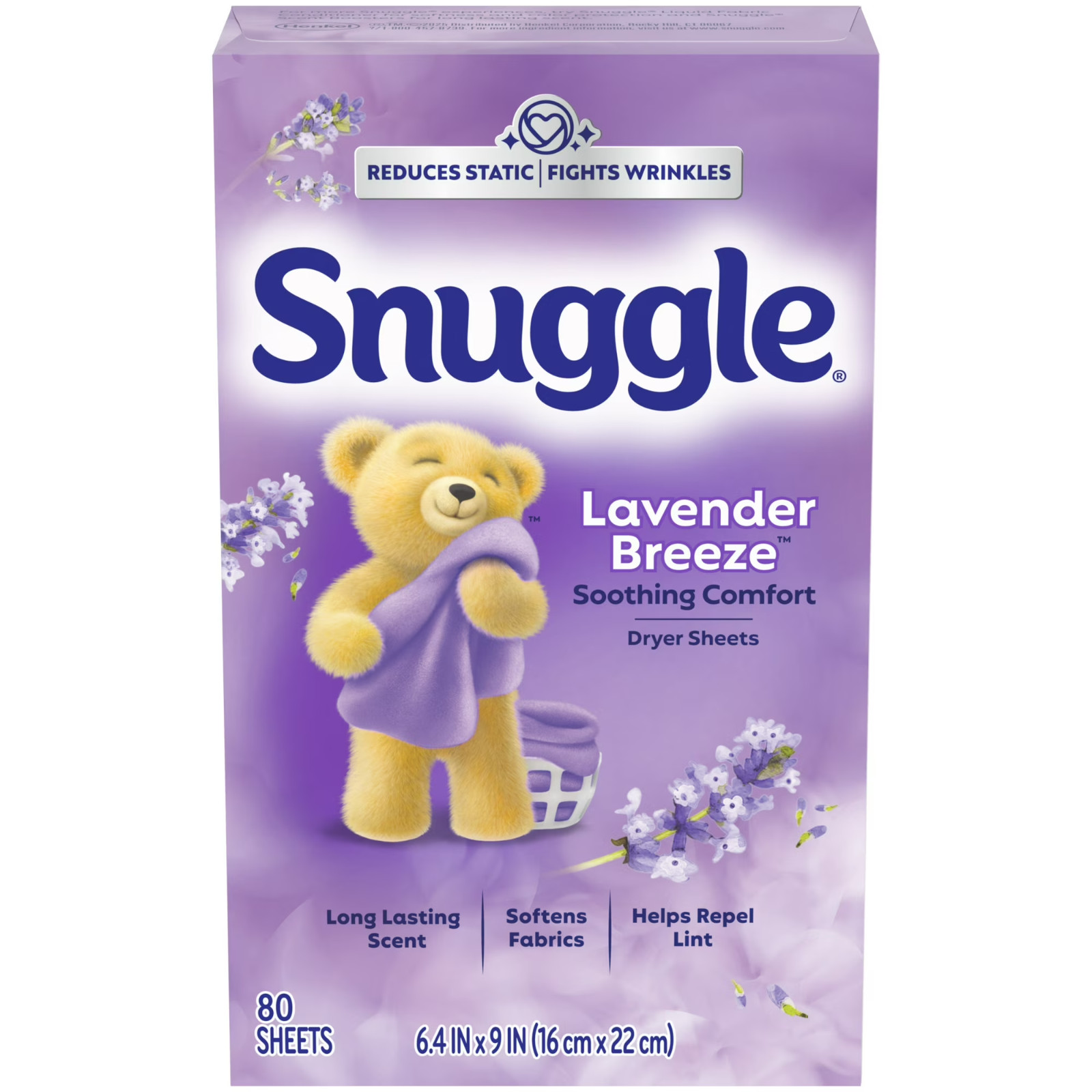 Snuggle Lavender Breeze Dryer Sheets, 80 Count