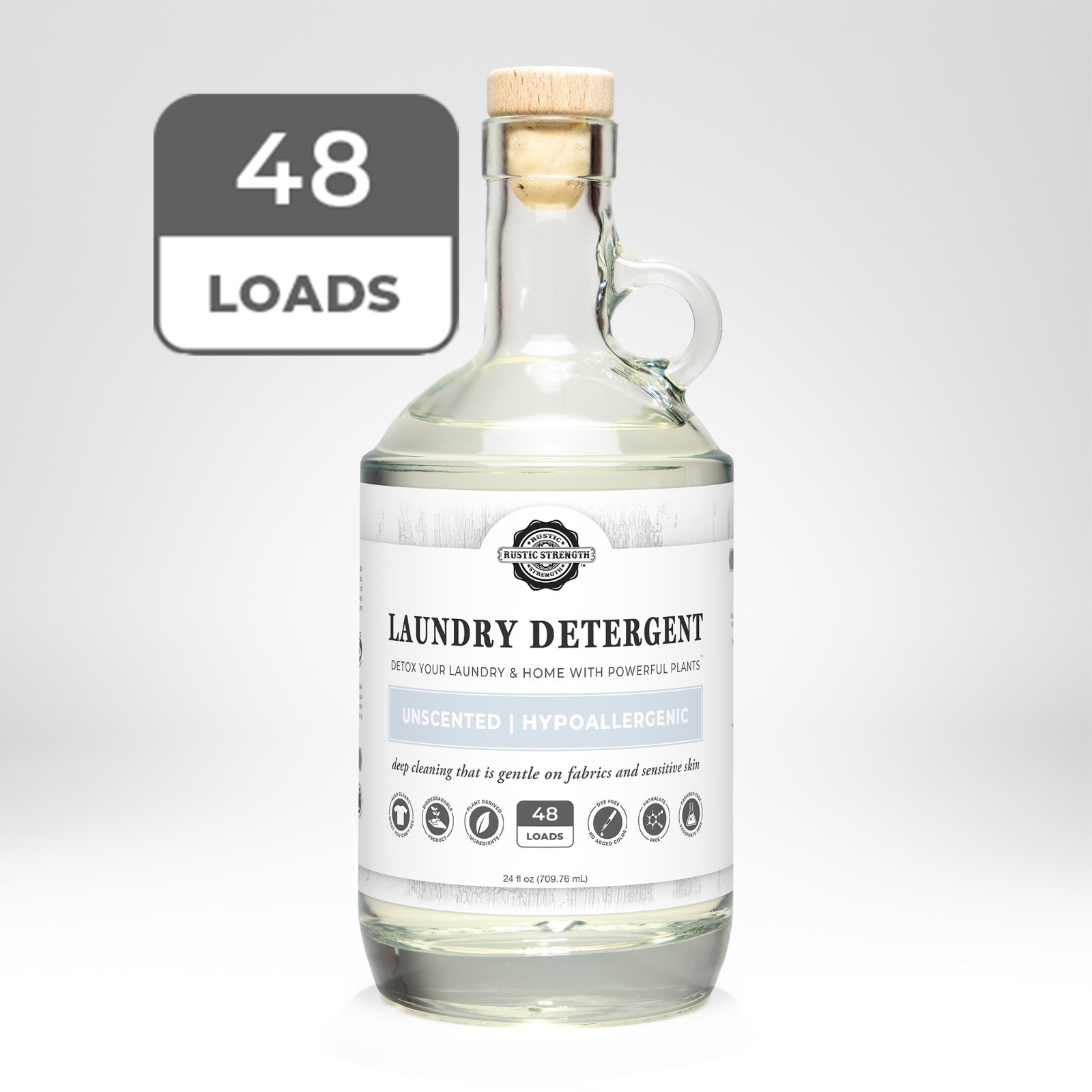 Toxin-Free Laundry Detergent 24 oz | 48 Loads | Plant-Based | Unscented