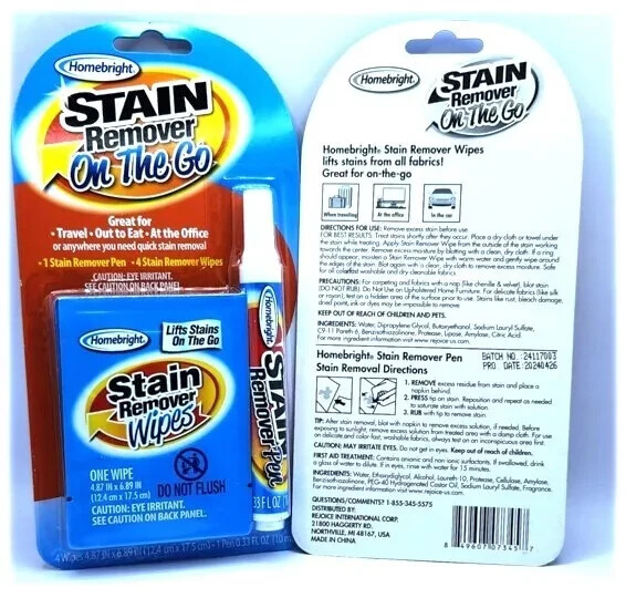 NEW Homebright Stain Remover Pen +4 Stain Remover Stick On The Go- FREE SHIPPING