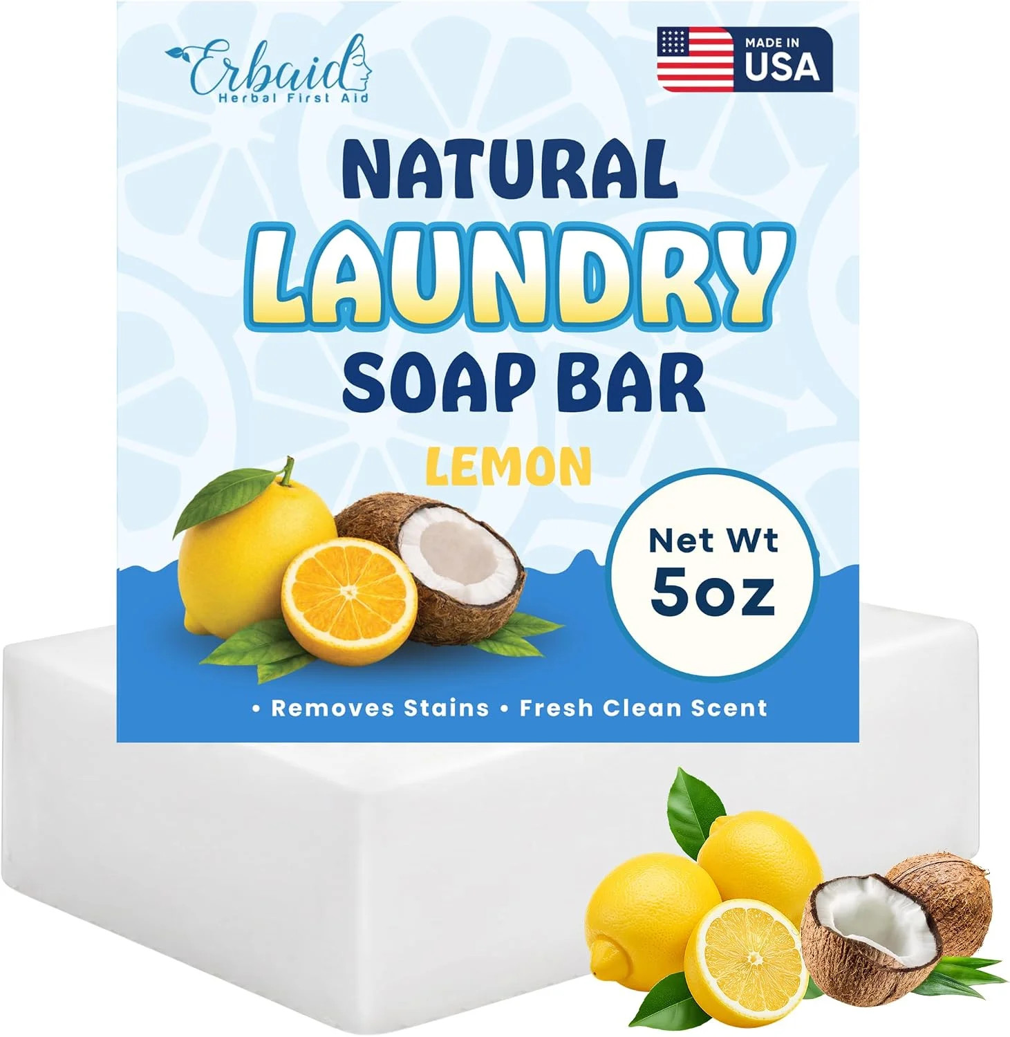 Laundry Soap Bar – Natural Laundry Stain Remover for Clothes, Hand Washing & Eve