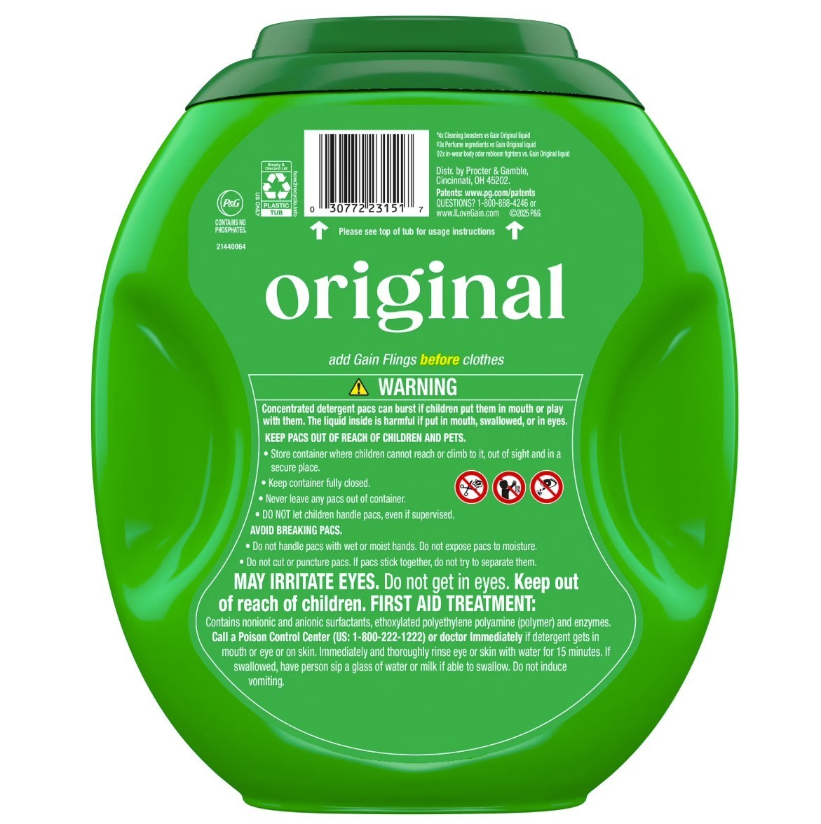 [FASH SALE](2 Pack) Gain Flings Laundry Detergent Pacs Original Scent 45 Ct Each