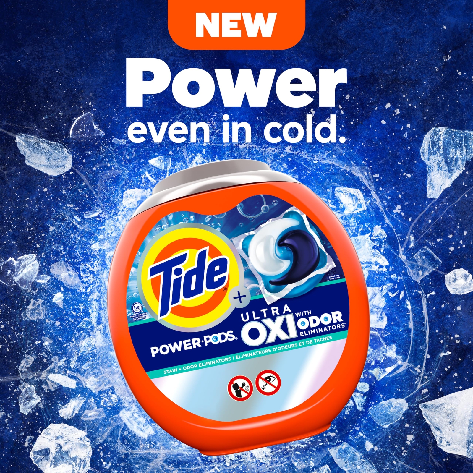 Tide Power Pods Ultra Oxi Laundry Detergent 45 Count Stain And Odor Fighter