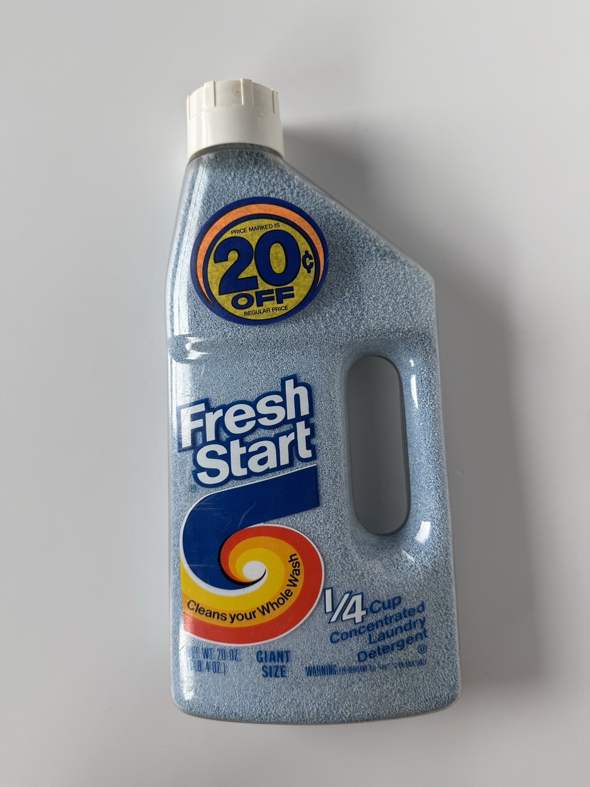 Vintage Fresh Start Laundry Detergent 1970s Era Original Full Bottle Prop Decor