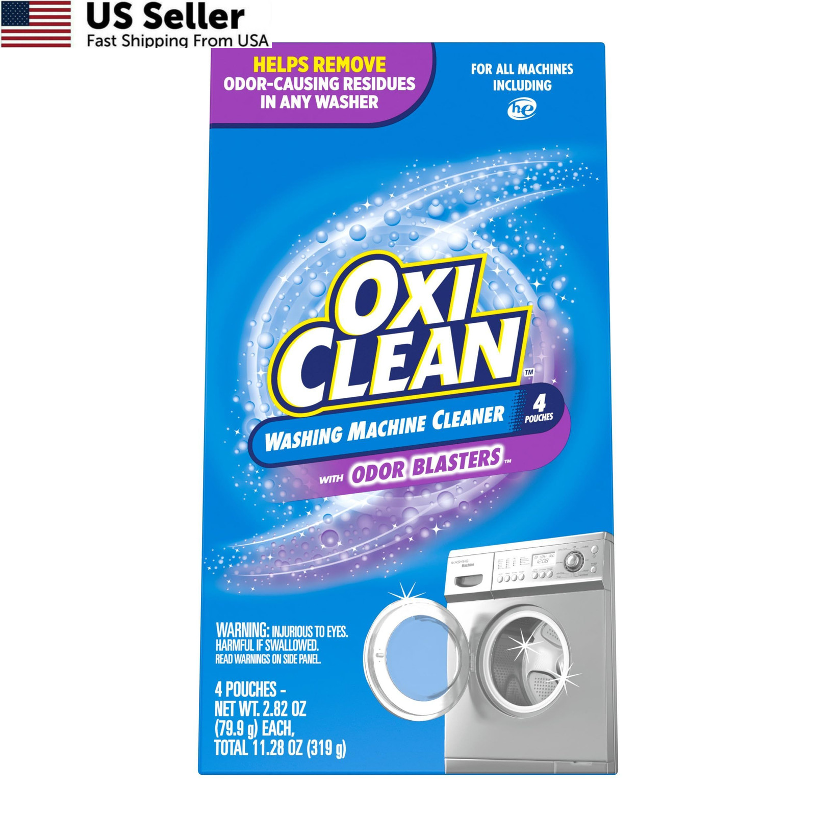 Washing Machine Cleaner Tablets with Odor Blasters Deep Cleaning 4 Count USA