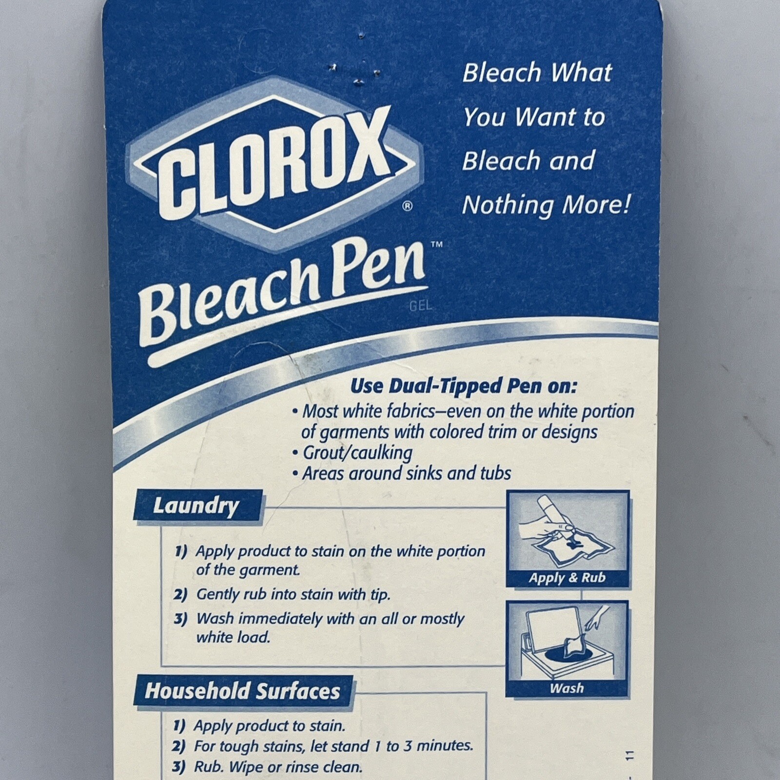 Clorox Bleach Pen Gel For Whites Dual Tipped 2 Oz 2002 Discontinued Sealed NEW