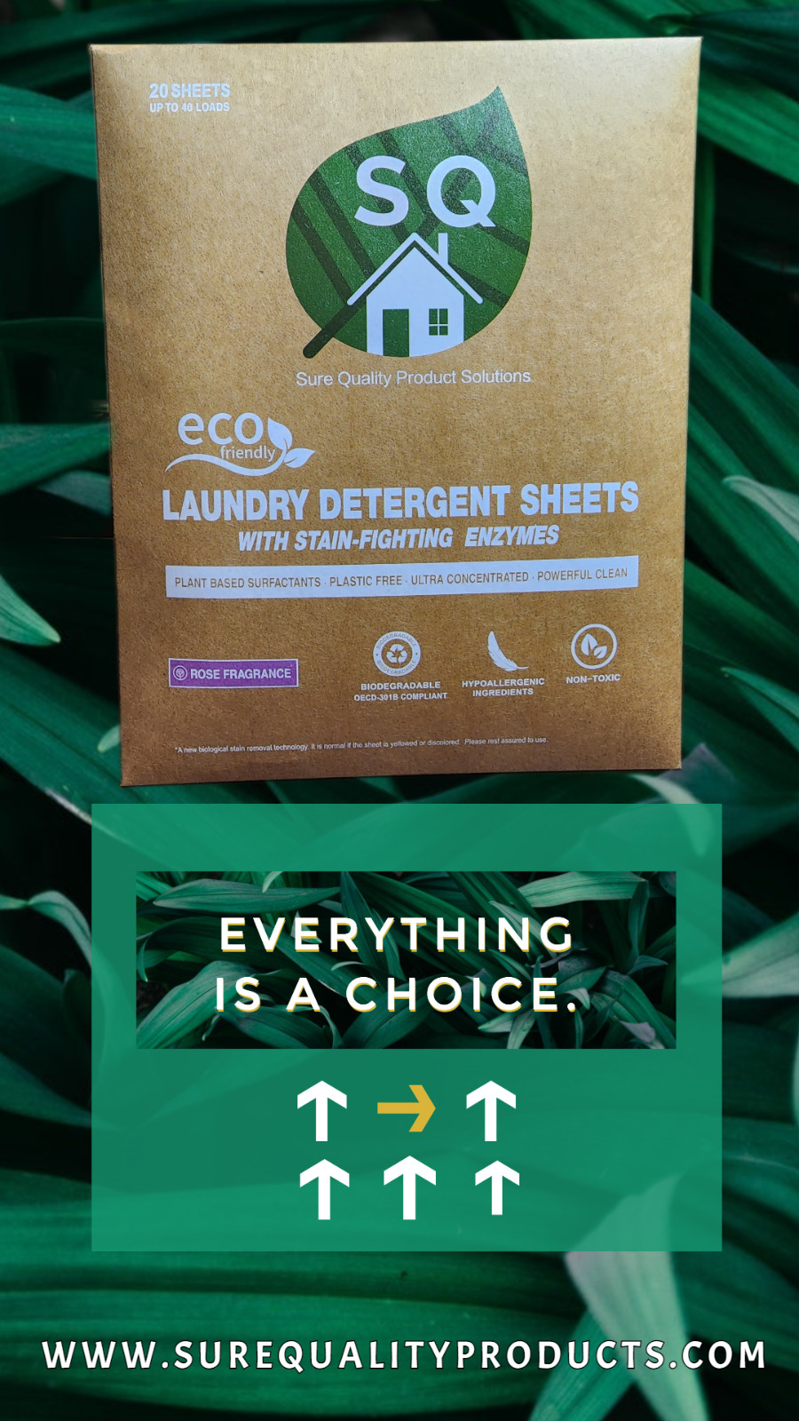 SQ Eco Laundry Strips – Rose Bush 40 loads /20 sheets (Pack of 4)