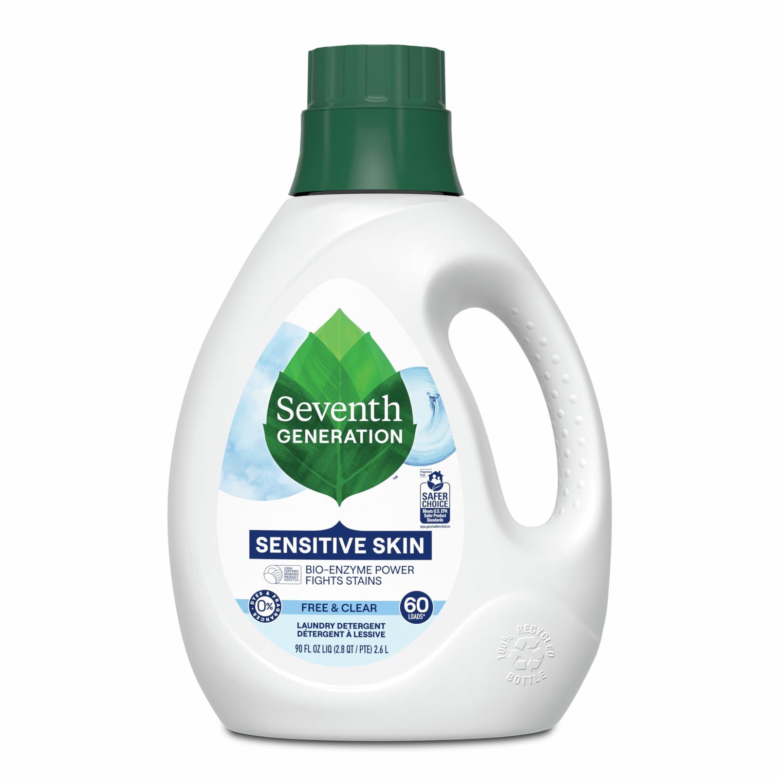 Seventh Generation Laundry Detergent 90 Oz Hypoallergenic Plant Based Stain F…