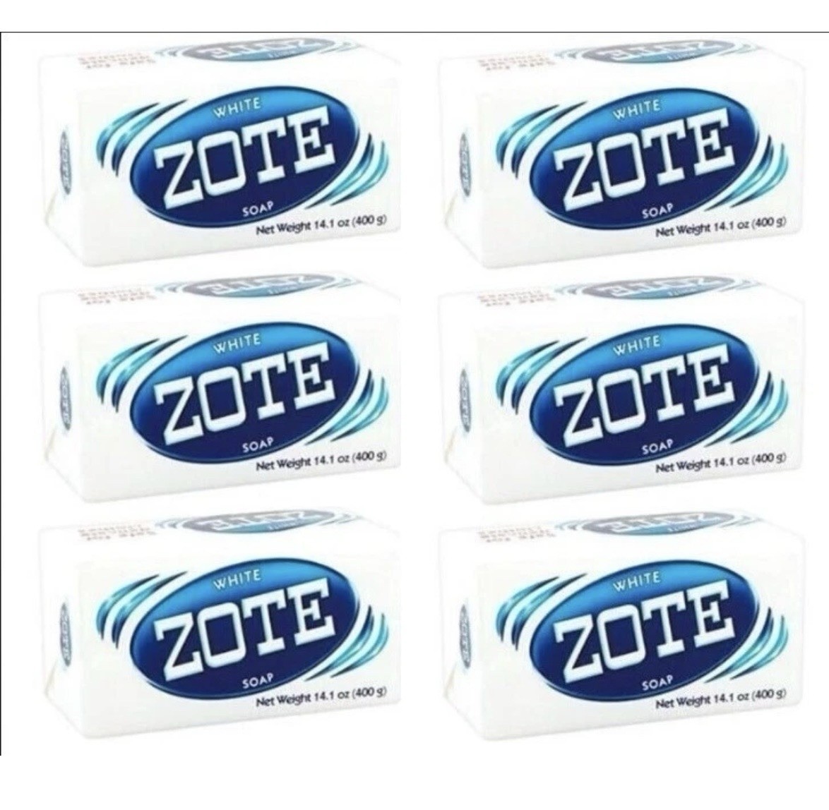 6 Pack of Zote Laundry Soap Bar White 14.1 oz Beauty & Personal Care (400gr)