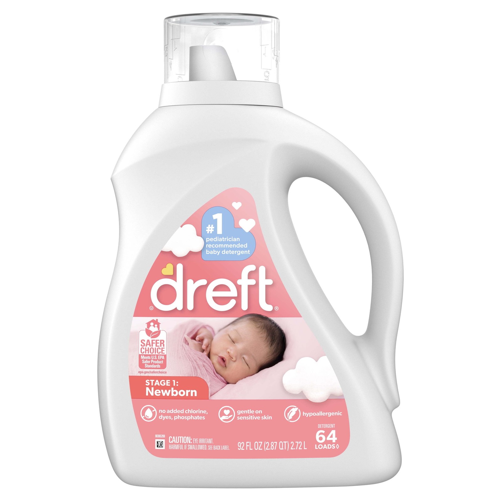 (2 pack) Dreft Newborn Baby Liquid Laundry Detergent, Sensitive Skin