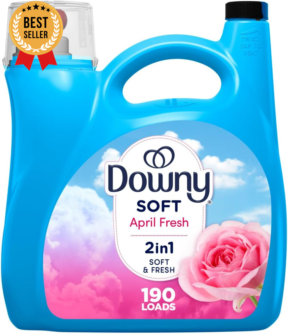 Fabric Softener Liquid 140oz April Fresh Scent HE Compatible Laundry 190 Loads