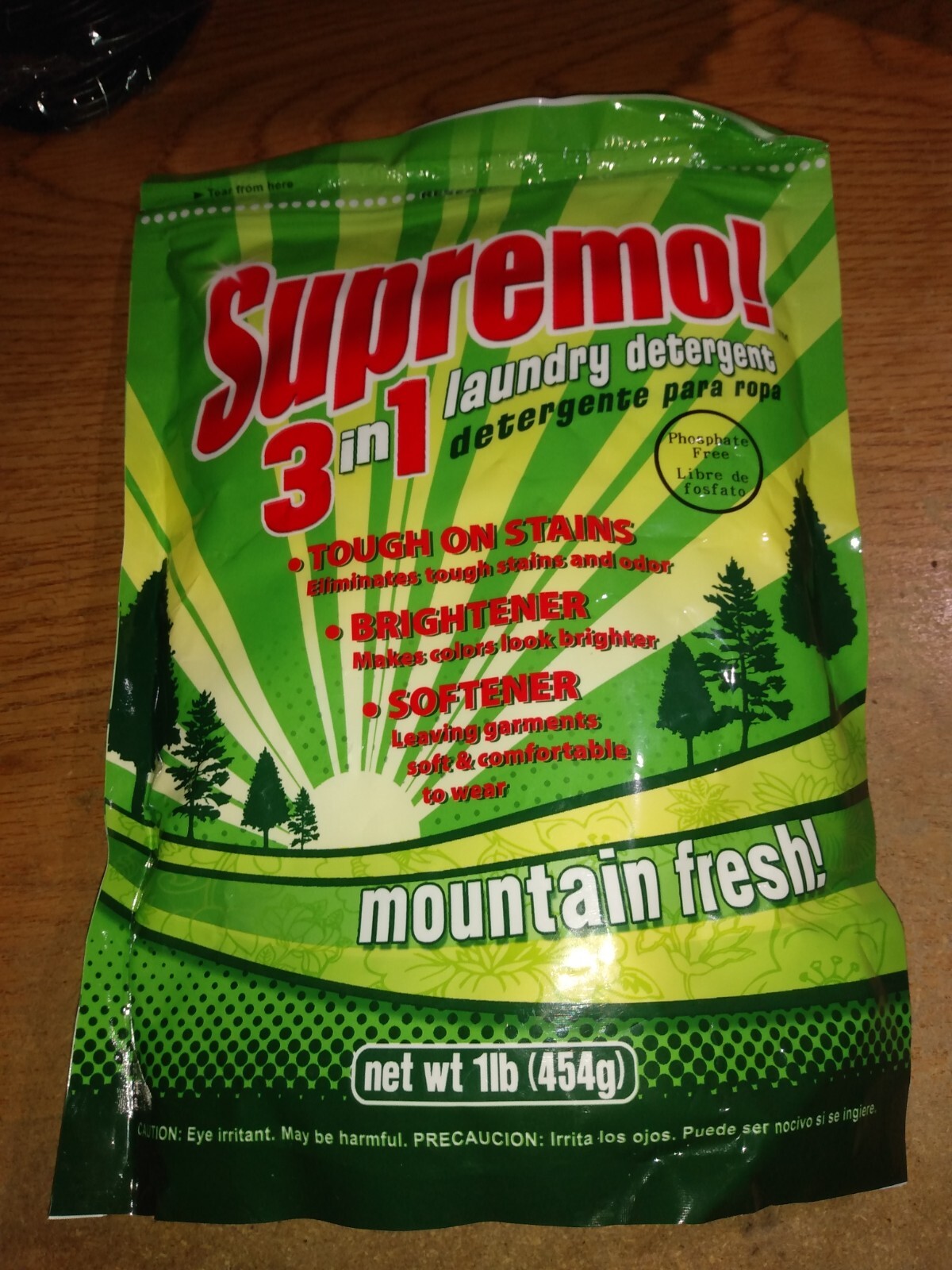 Supremo! 3-IN-1 Laundry Detergent Mountain Fresh Tough on Stains Brightener 1 lb