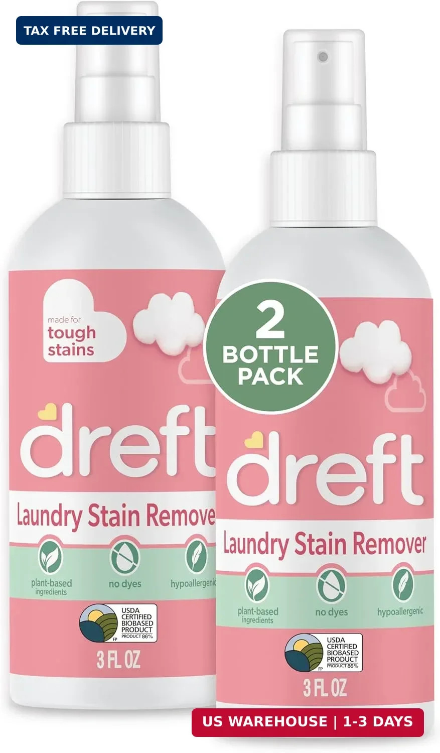 Dreft Stain Remover for Baby Clothes and Hypoallergenic Baby Stain Remover Spray