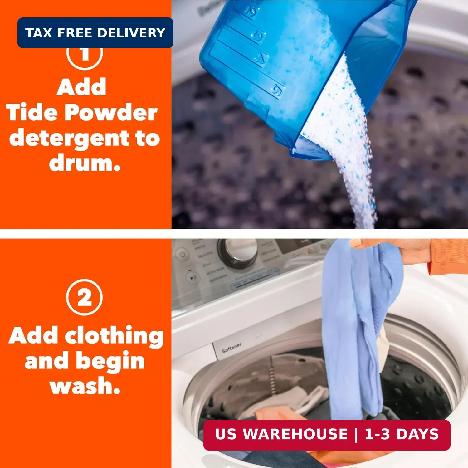 Tide Powder Laundry Detergent with Bleach, Original Scent, 89 Loads, 129 oz