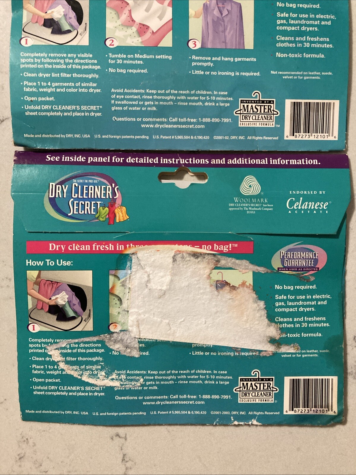 DRY CLEANER’S SECRET at Home Dry Cleaning In Your Dryer 2 Sheets Sealed