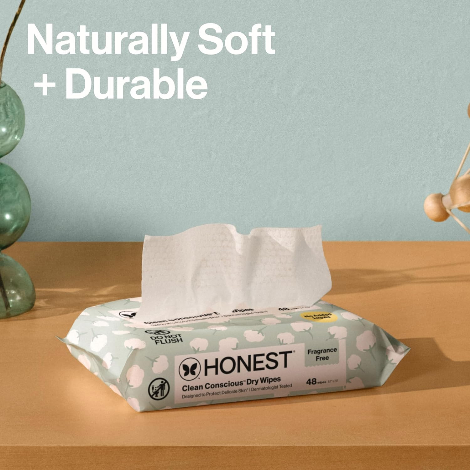 The Honest Company Organic Cotton Dry Wipes Baby Facial Cloths 192 Count New
