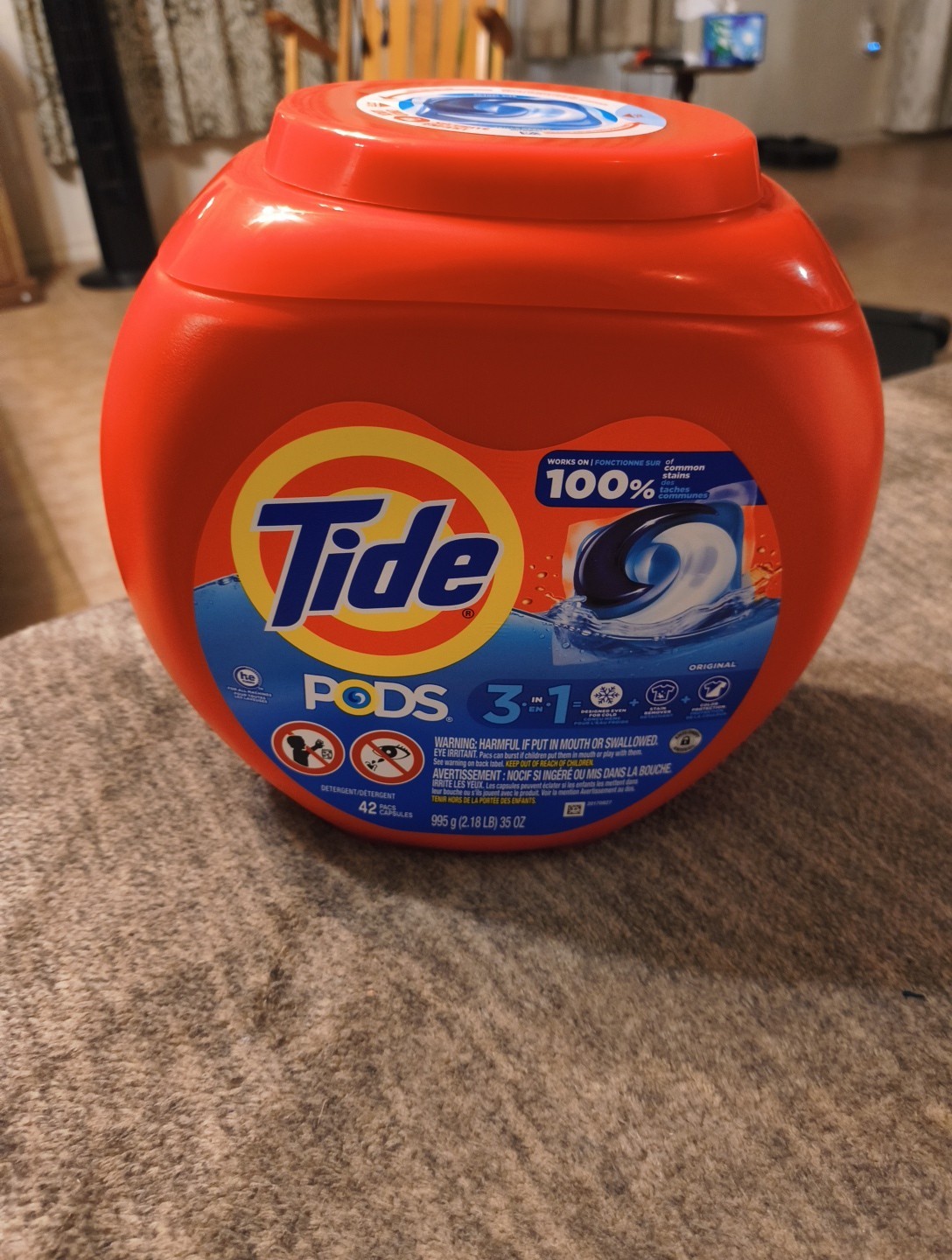 Tide PODS Liquid Laundry Detergent Soap Pacs, Original Scent, HE Compatible, 42