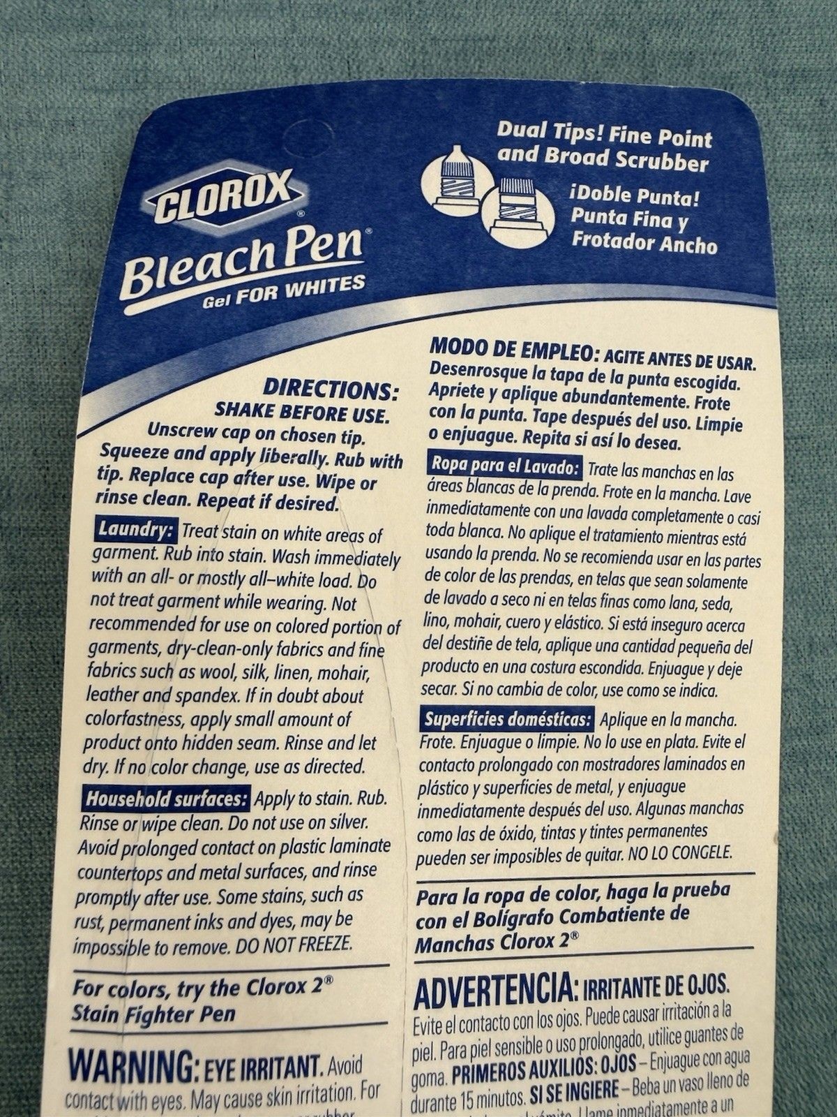 Clorox Bleach Pen Gel For Whites 2 Oz Cleaning Stain Remover Tile Grout Laundry