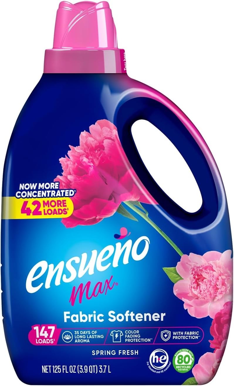 “Ensueño Max Liquid Fabric Softener – Spring Scent 125 fl oz – Color 147 Loads
