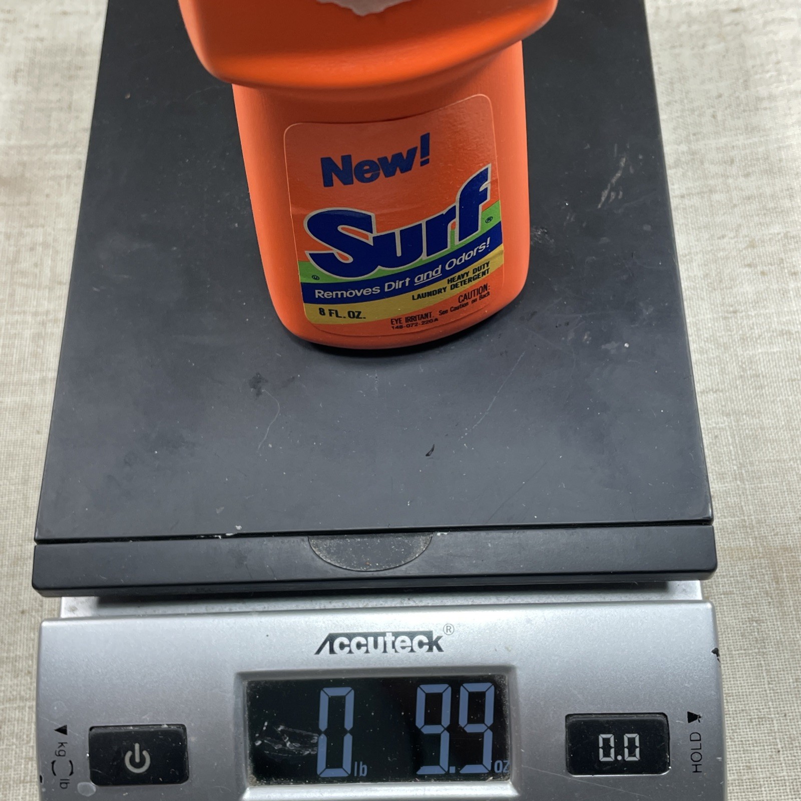 VTG Surf Laundry Detergent Liquid Soap Sample Size 8 fl oz 85% Full