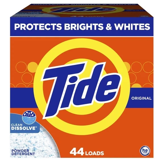 Tide Powder Laundry Detergent, Original Fragrance, 50 oz, Cleans 44 Loads