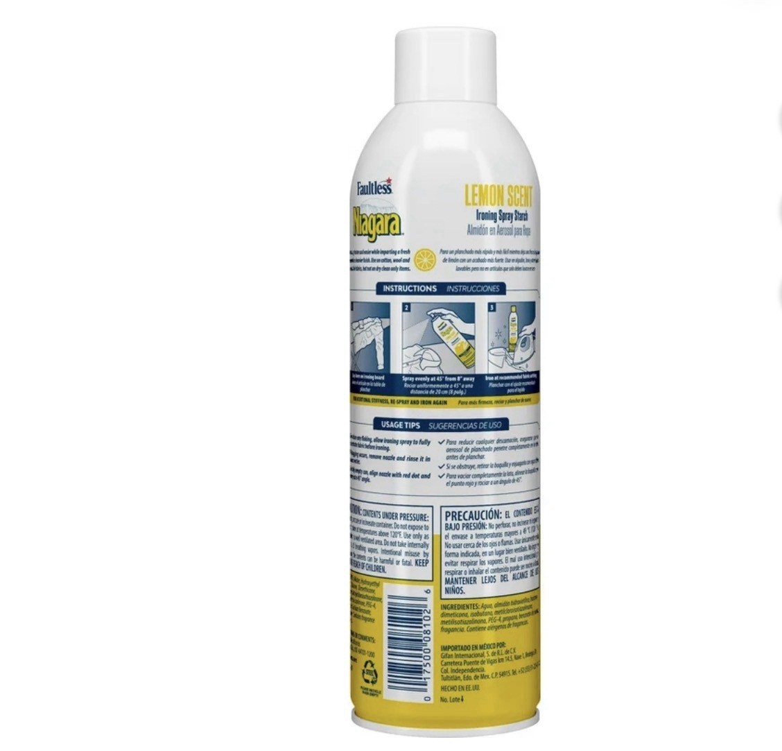 Faultless Niagara Lemon Scent Spray Starch Odor-Neutralizing 20oz (Pack of 3)