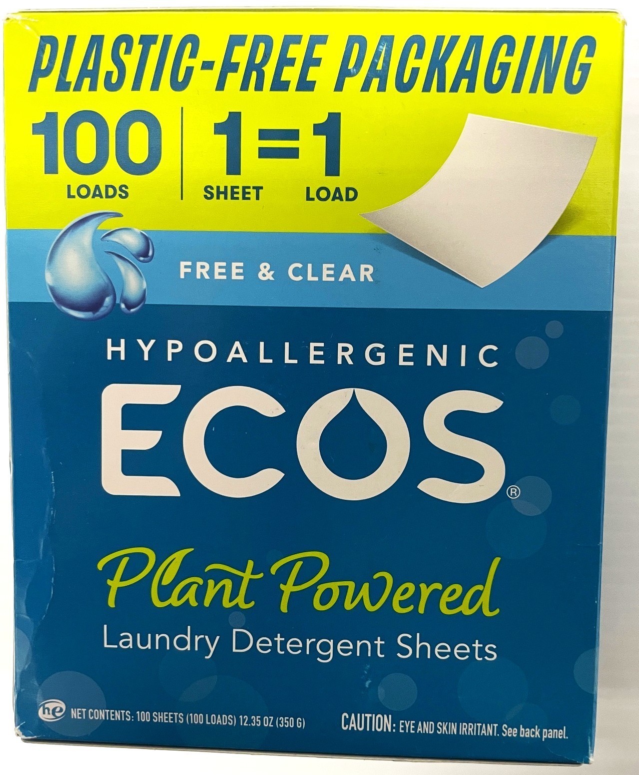 ECOS Plant Powered Laundry Detergent Sheets Free & Clear 100 count