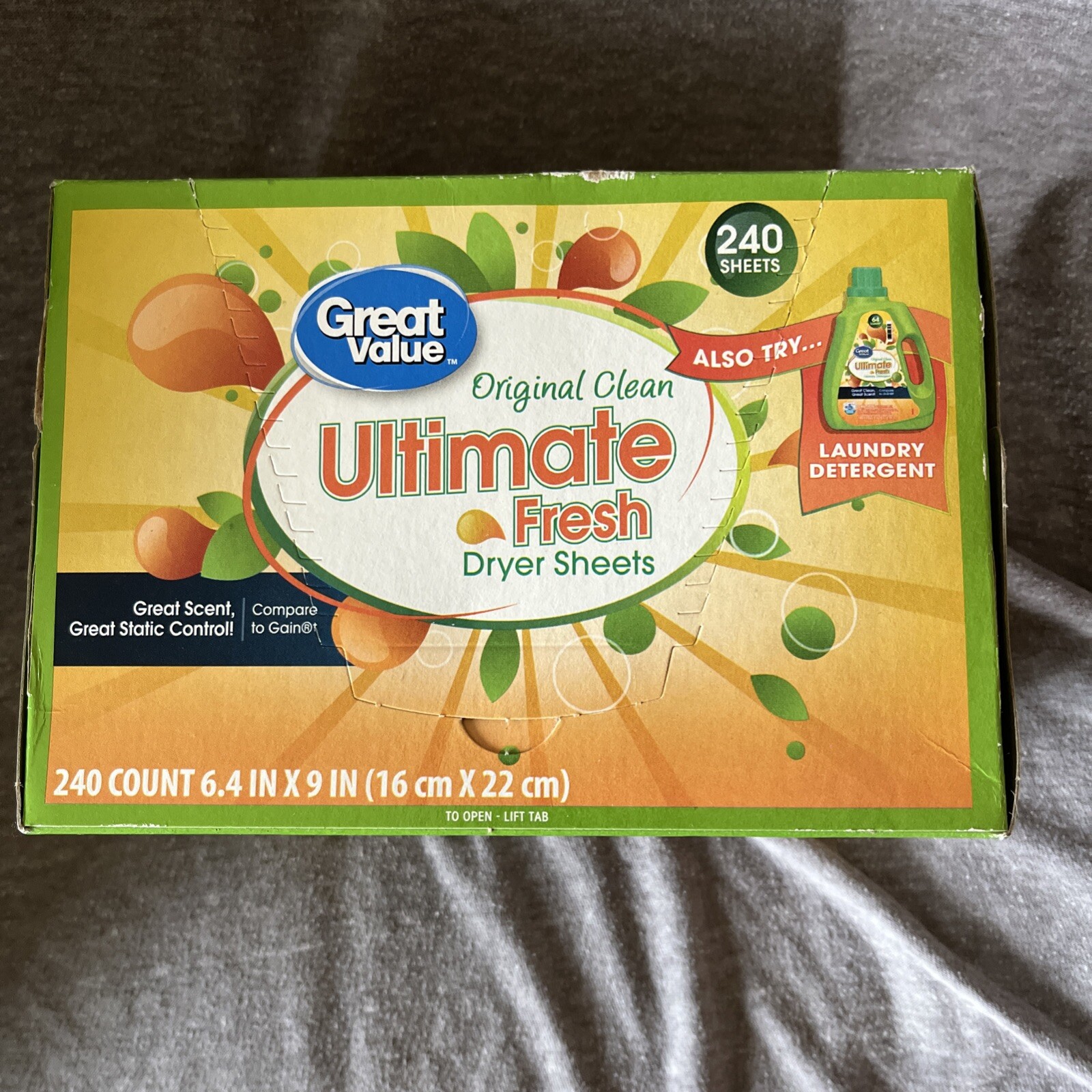 240ct Dryer Sheets Static Control Original Clean Scent Fresh Softening Laundry