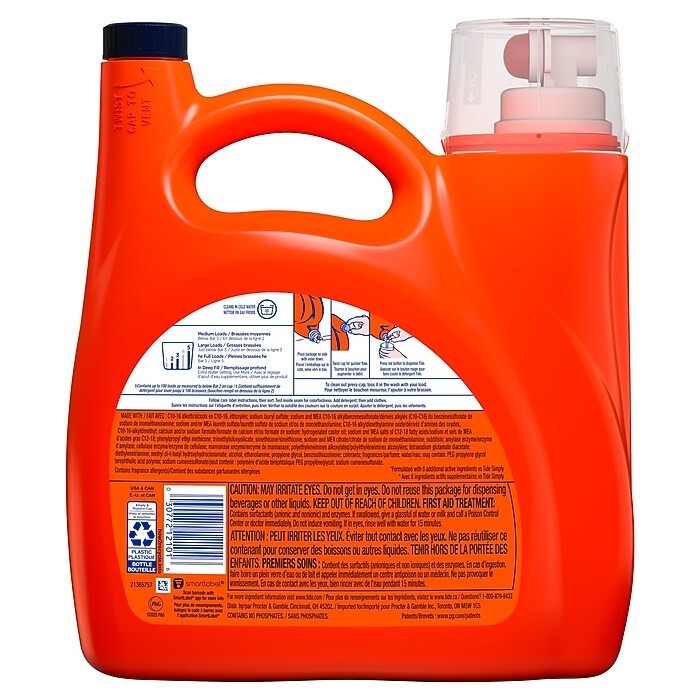 Tide HE Liquid Laundry Detergent, Original Scent, 100 Loads, 125 fl. oz. (12101)