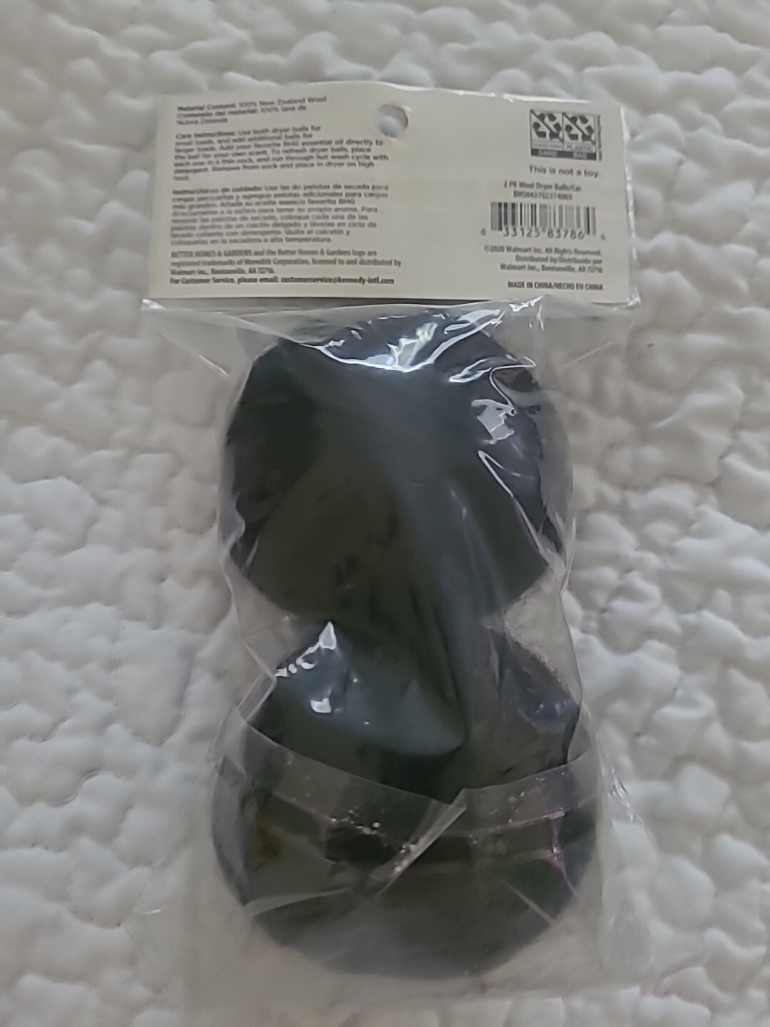 Better Homes and Gardens Wool Dryer Balls 2-Pack Black Cats Animals New READ