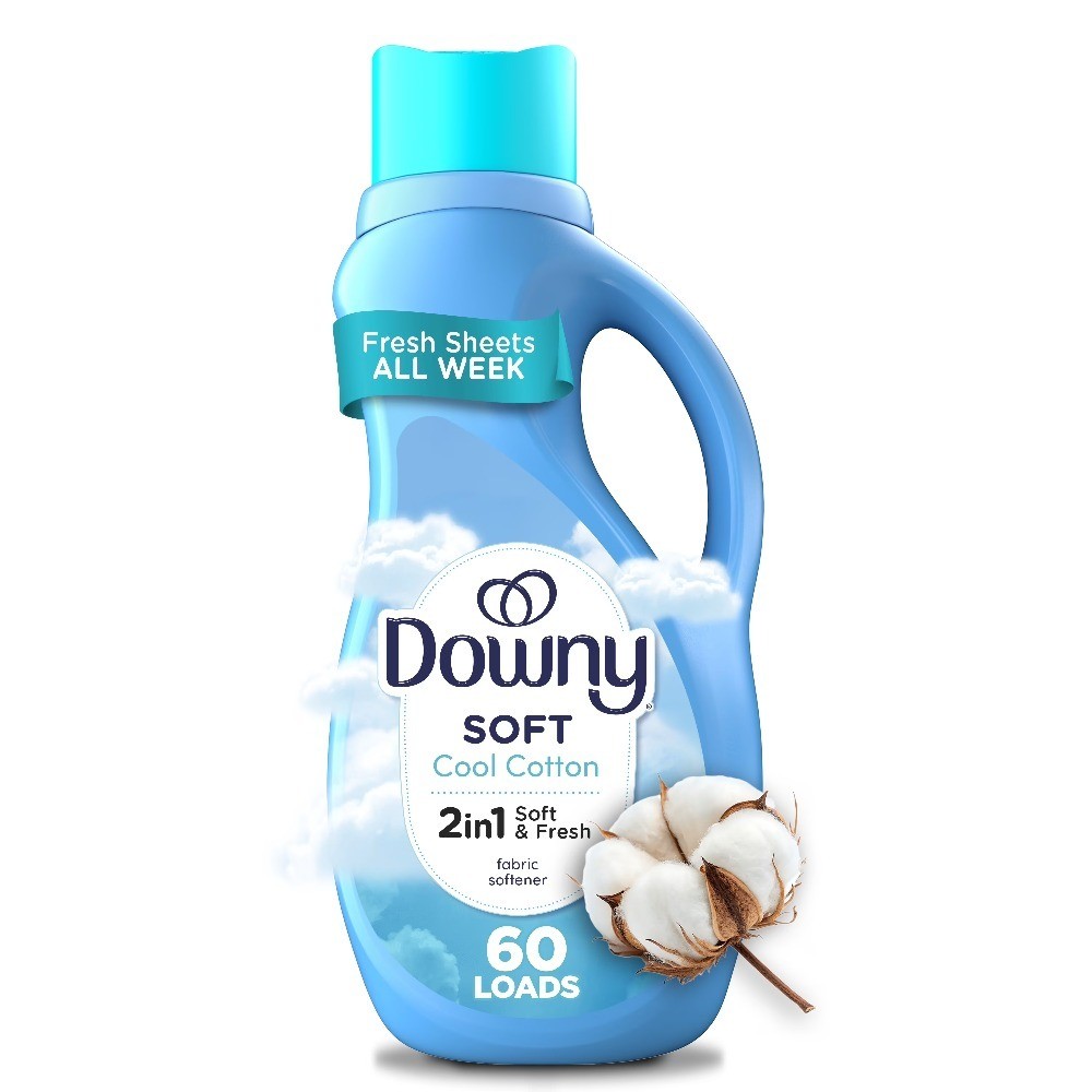 Liquid Laundry Fabric Softener and Conditioner, Cool Cotton Scent, 44 fl oz, 60