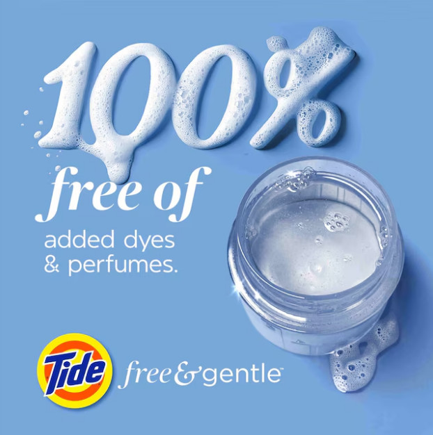Tide Free & Gentle Liquid Laundry Detergent HE 132 fl oz 100 Loads