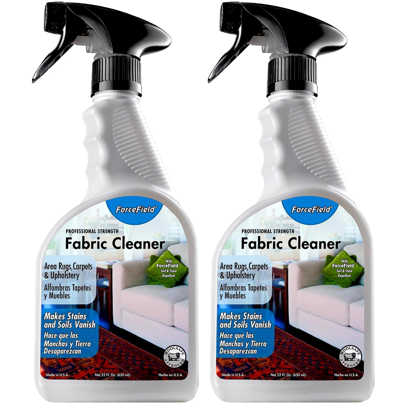 ForceField – Fabric Cleaner – Remove, Protect, and Deep Clean – 22oz (2 Pack (22