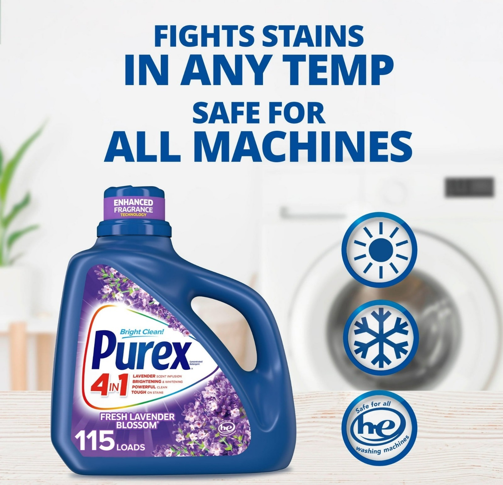Purex Liquid Laundry Detergent, Lavender Blossom, 150 oz, 115 Loads