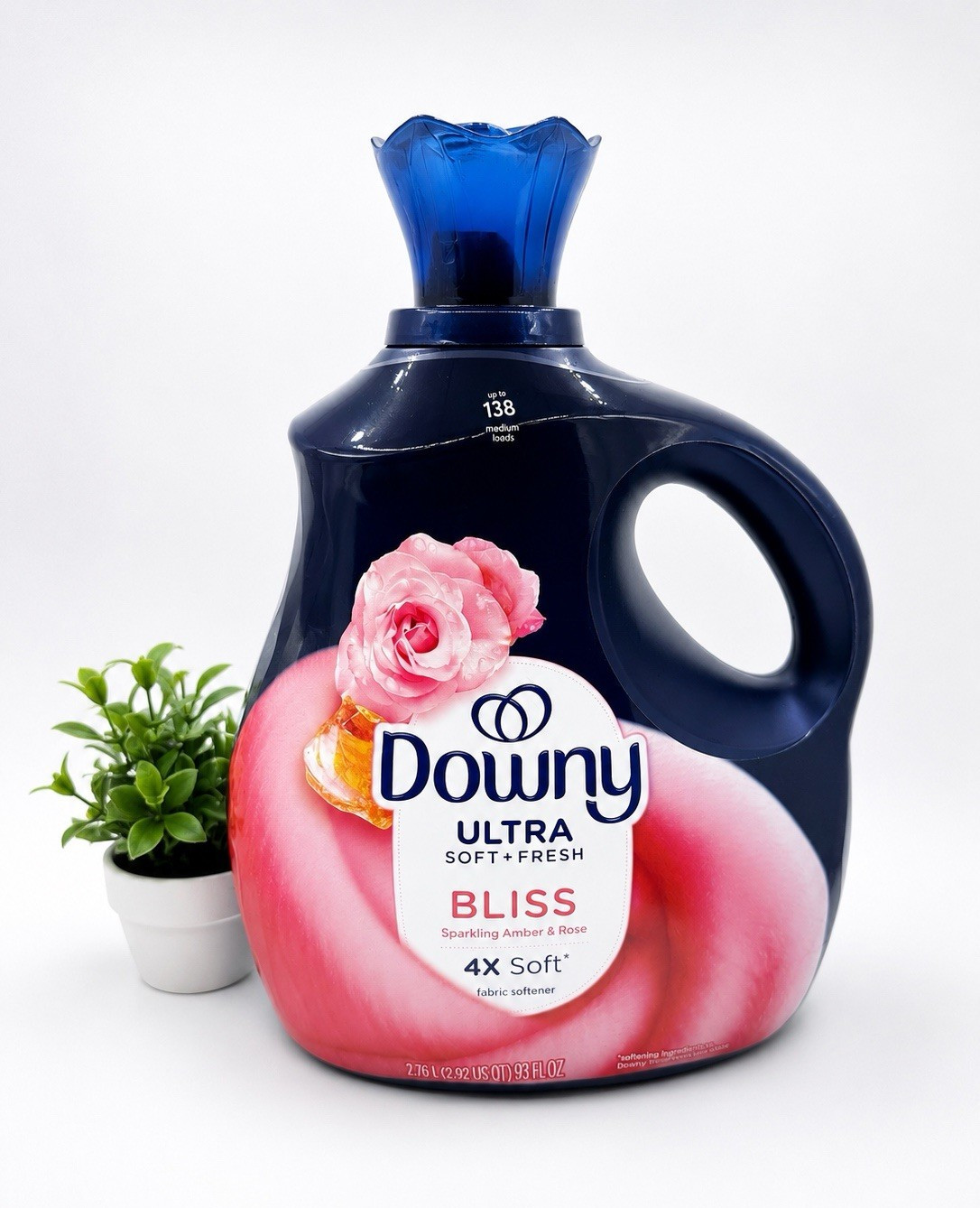 Downy Ultra Soft + Fresh Bliss Fabric Softener Liquid Amber & Rose HE 138 Loads