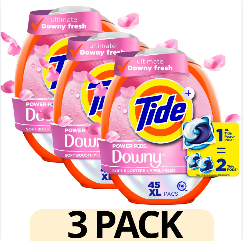 3 Pack Tide Power Pods Laundry Detergent with Downy 45 ct 135 Pacs New
