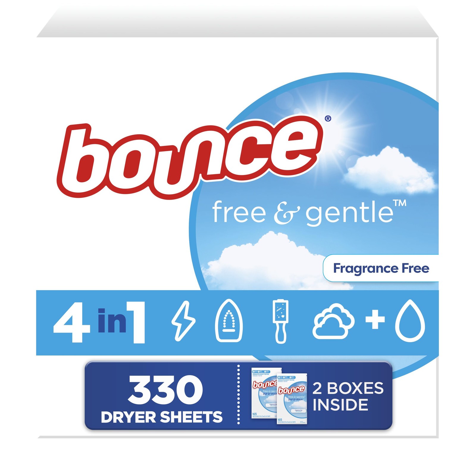 Free Gentle Dryer Sheets Unscented 330 PCS Fragrance Free Softener