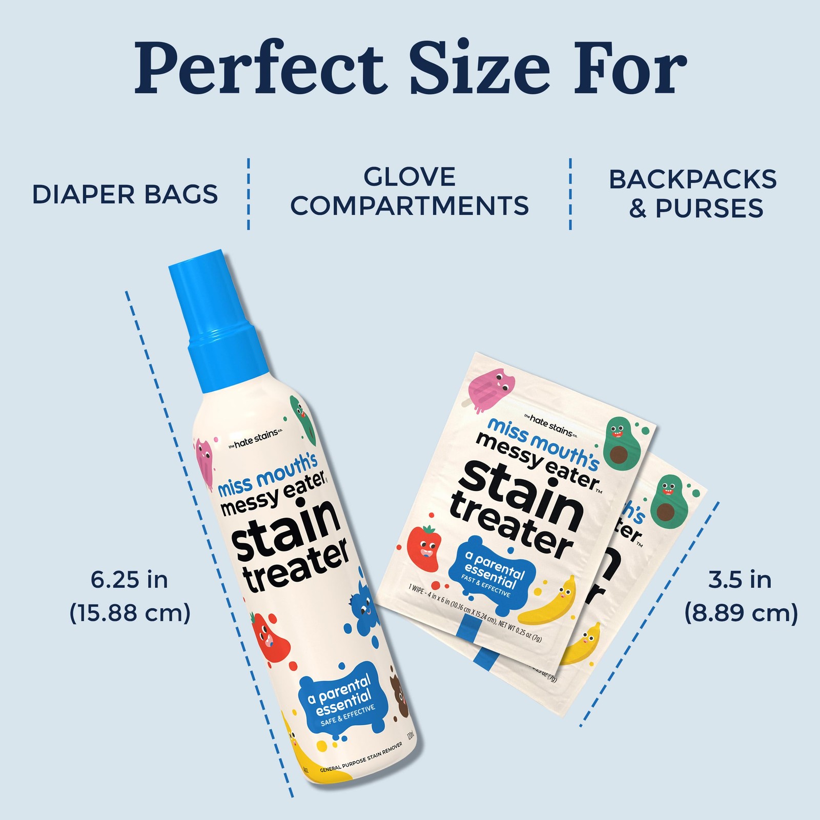 Miss Mouth’s Messy Eater Stain Treater Spray – 4oz & 10 spray & 10 pack wipes
