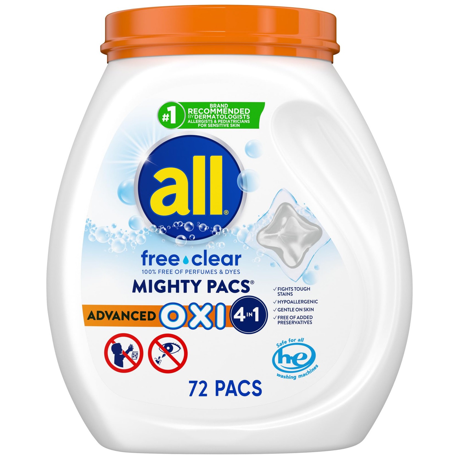 all Unit Dose Laundry Detergent, Mighty Pacs, Free 72 Count (Pack of 1)